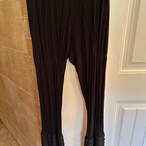 Black Lace Hem Leggings